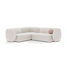 Kate 4-Sitzer Ecksofa, Linke Seite, aus Samt, Boucle oder Strukturstoff, 252x220 cm von Micadoni – Bild 1