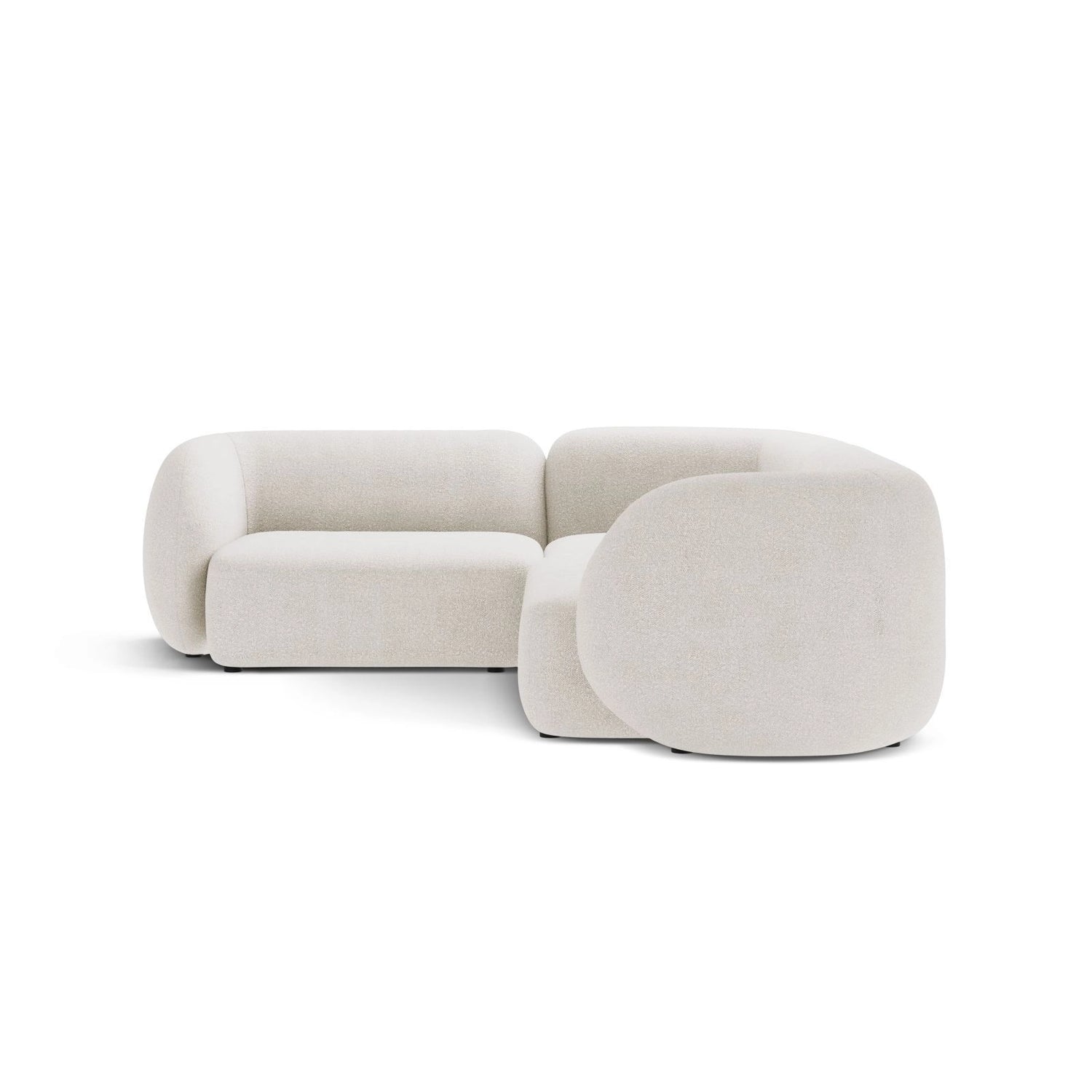 Kate 4-Sitzer Ecksofa, Linke Seite, aus Samt, Boucle oder Strukturstoff, 252x220 cm von Micadoni – Bild 3