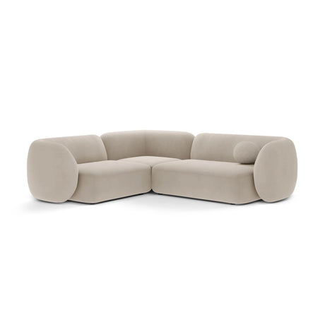 Kate 4-Sitzer Ecksofa, Linke Seite, aus Samt in Beige (Salvador 1), 252x220 cm von Micadoni – Bild 1