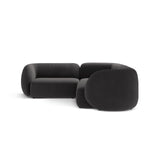 Kate 4-Sitzer Ecksofa, Linke Seite, aus Samt in Dunkelgrau (Salvador 18), 252x220 cm von Micadoni – Bild 4