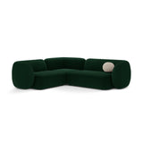 Kate 4-Sitzer Ecksofa, Linke Seite, aus Samt in Flaschengrün (Salvador 7), 252x220 cm von Micadoni – Bild 1