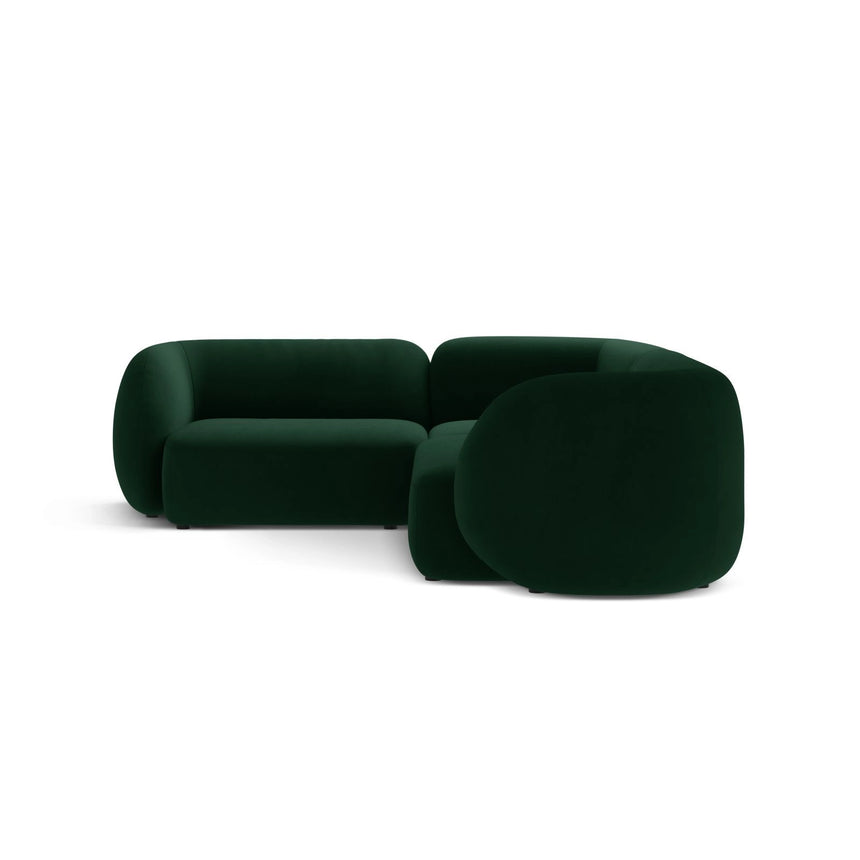 Kate 4-Sitzer Ecksofa, Linke Seite, aus Samt in Flaschengrün (Salvador 7), 252x220 cm von Micadoni – Bild 4
