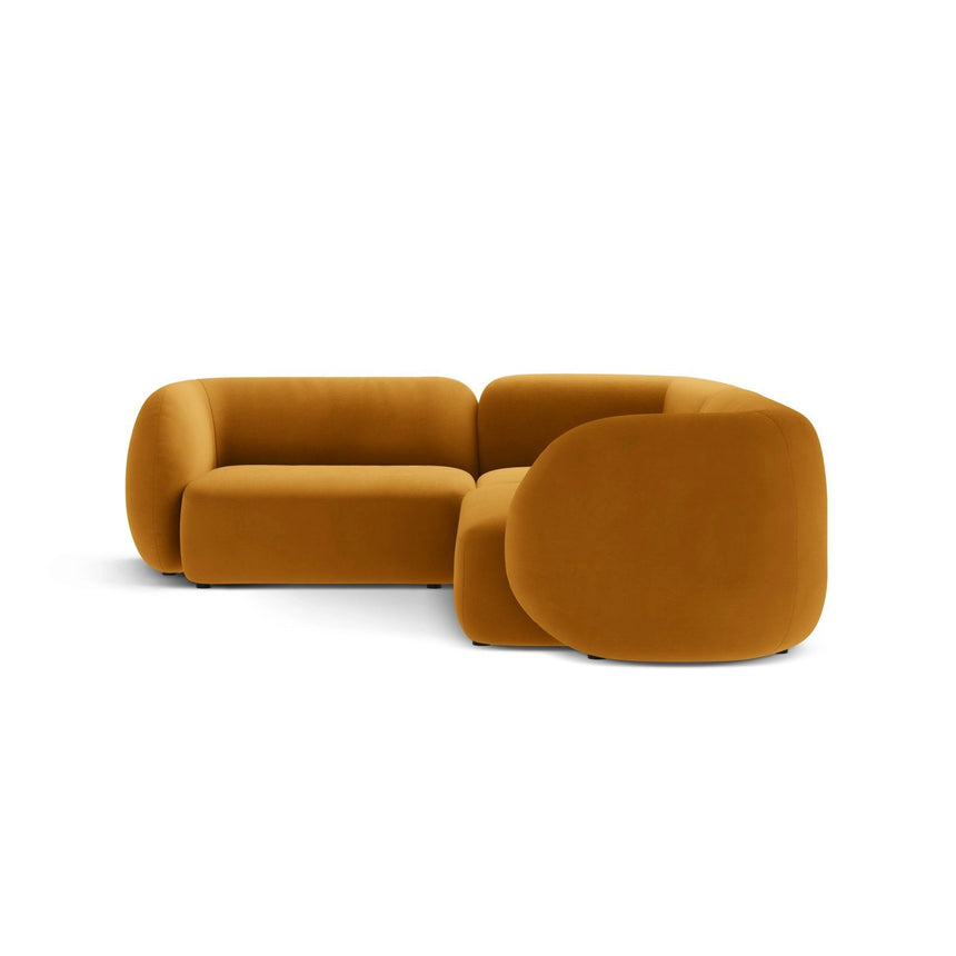 Kate 4-Sitzer Ecksofa, Linke Seite, aus Samt in Gelb (Salvador 10), 252x220 cm von Micadoni – Bild 4
