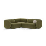 Kate 4-Sitzer Ecksofa, Linke Seite, aus Samt in Grün (Salvador 08), 252x220 cm von Micadoni – Bild 1