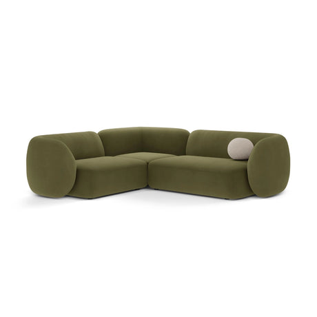 Kate 4-Sitzer Ecksofa, Linke Seite, aus Samt in Grün (Salvador 08), 252x220 cm von Micadoni – Bild 1