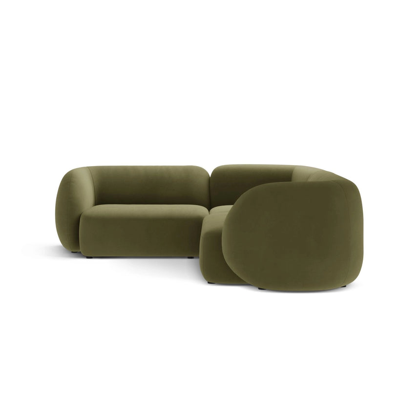 Kate 4-Sitzer Ecksofa, Linke Seite, aus Samt in Grün (Salvador 08), 252x220 cm von Micadoni – Bild 4
