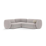 Kate 4-Sitzer Ecksofa, Linke Seite, aus Samt in Hellgrau (Salvador 16), 252x220 cm von Micadoni – Bild 1