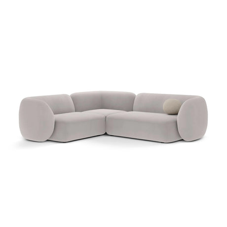 Kate 4-Sitzer Ecksofa, Linke Seite, aus Samt in Hellgrau (Salvador 16), 252x220 cm von Micadoni – Bild 1