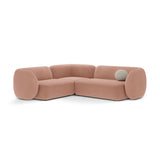 Kate 4-Sitzer Ecksofa, Linke Seite, aus Samt in Rosa (Salvador 11), 252x220 cm von Micadoni – Bild 1