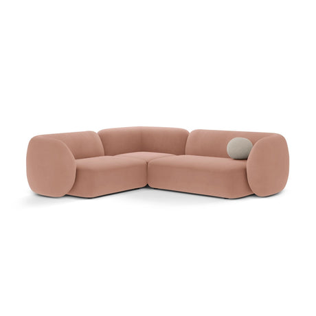 Kate 4-Sitzer Ecksofa, Linke Seite, aus Samt in Rosa (Salvador 11), 252x220 cm von Micadoni – Bild 1