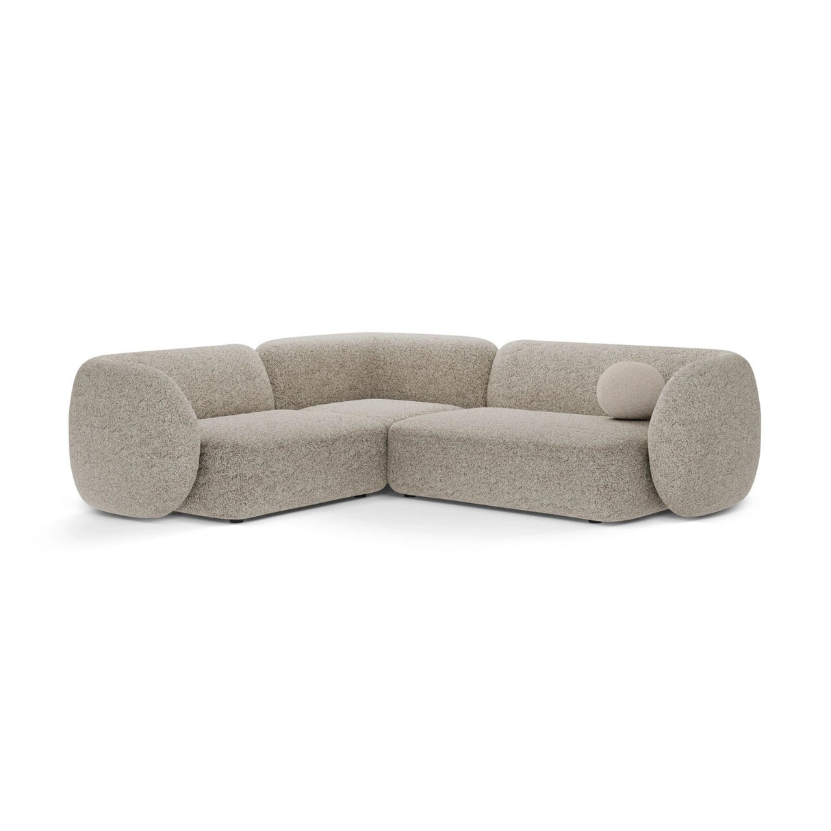 Kate 4-Sitzer Ecksofa, Linke Seite, aus Strukturierter Stoff in Beige Melange (Puente 06), 252x220 cm von Micadoni – Bild 1
