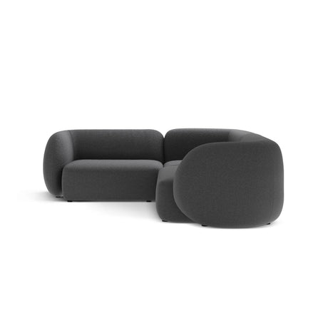 Kate 4-Sitzer Ecksofa, Linke Seite, aus Strukturierter Stoff in Dark Grey Melange (Puente 94), 252x220 cm von Micadoni – Bild 4