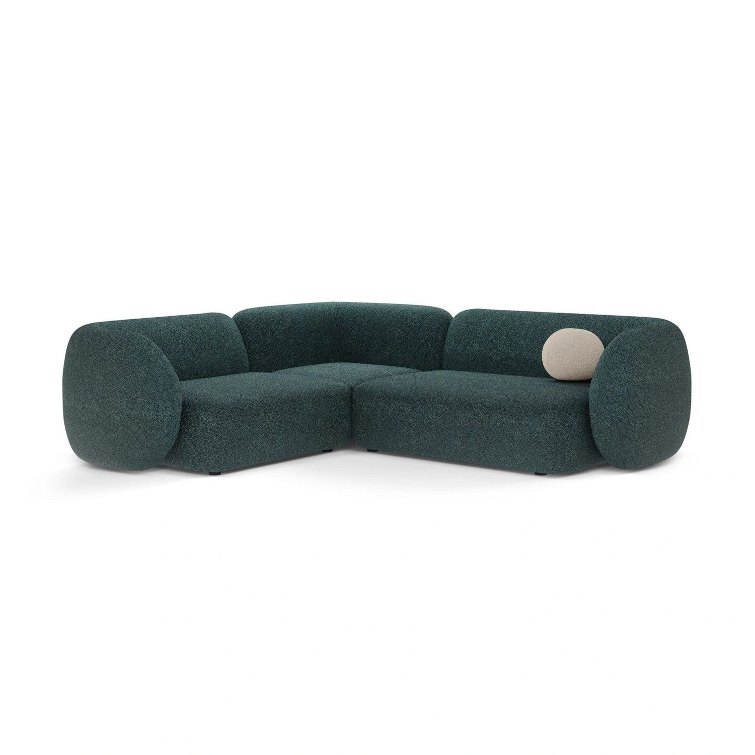 Kate 4-Sitzer Ecksofa, Linke Seite, aus Strukturierter Stoff in Green Blue Melange (Puente 39), 252x220 cm von Micadoni – Bild 1