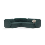 Kate 4-Sitzer Ecksofa, Linke Seite, aus Strukturierter Stoff in Green Blue Melange (Puente 39), 252x220 cm von Micadoni – Bild 1