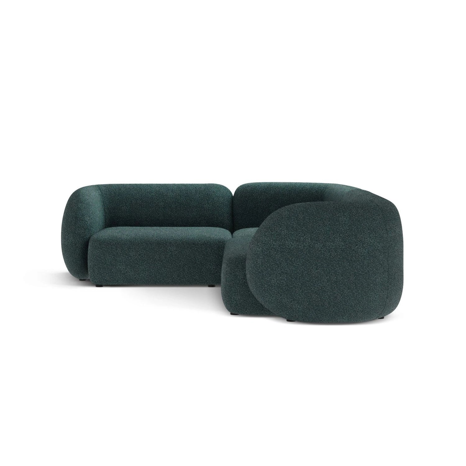 Kate 4-Sitzer Ecksofa, Linke Seite, aus Strukturierter Stoff in Green Blue Melange (Puente 39), 252x220 cm von Micadoni – Bild 4
