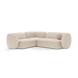 Kate 4-Sitzer Ecksofa, Linke Seite, aus Strukturierter Stoff in Light Beige Melange (Puente 03), 252x220 cm von Micadoni – Bild 1