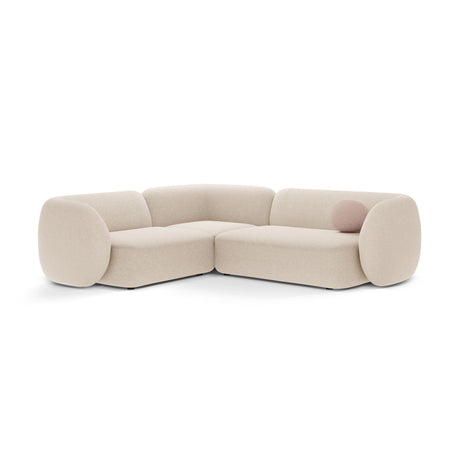 Kate 4-Sitzer Ecksofa, Linke Seite, aus Strukturierter Stoff in Light Beige Melange (Puente 03), 252x220 cm von Micadoni – Bild 1