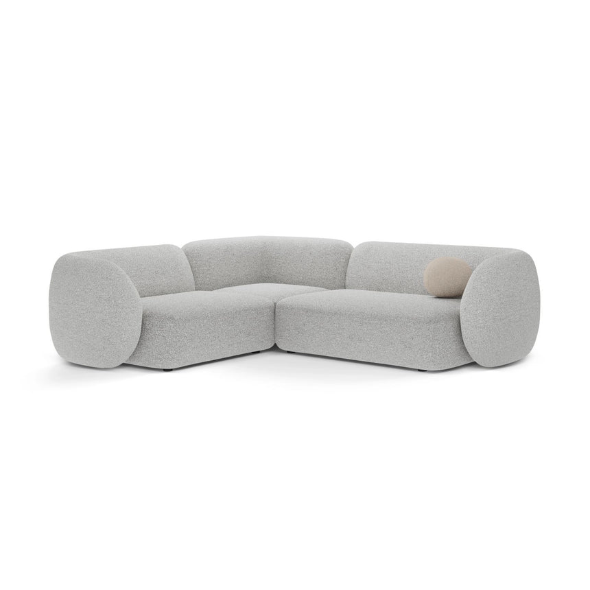 Kate 4-Sitzer Ecksofa, Linke Seite, aus Strukturierter Stoff in Light Grey Melange (Puente 80), 252x220 cm von Micadoni – Bild 1