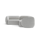Kate 4-Sitzer Ecksofa, Linke Seite, aus Strukturierter Stoff in Light Grey Melange (Puente 80), 252x220 cm von Micadoni – Bild 4