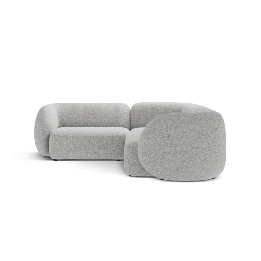 Kate 4-Sitzer Ecksofa, Linke Seite, aus Strukturierter Stoff in Light Grey Melange (Puente 80), 252x220 cm von Micadoni – Bild 4