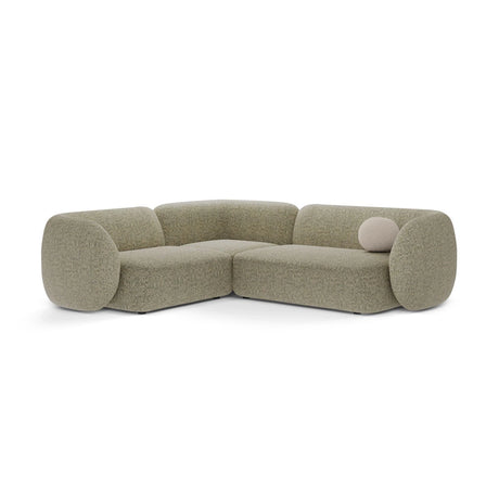 Kate 4-Sitzer Ecksofa, Linke Seite, aus Strukturierter Stoff in Moss Green Melange (Puente 33), 252x220 cm von Micadoni – Bild 1