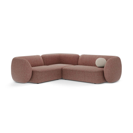 Kate 4-Sitzer Ecksofa, Linke Seite, aus Strukturierter Stoff in Pink Melange (Puente 68), 252x220 cm von Micadoni – Bild 1