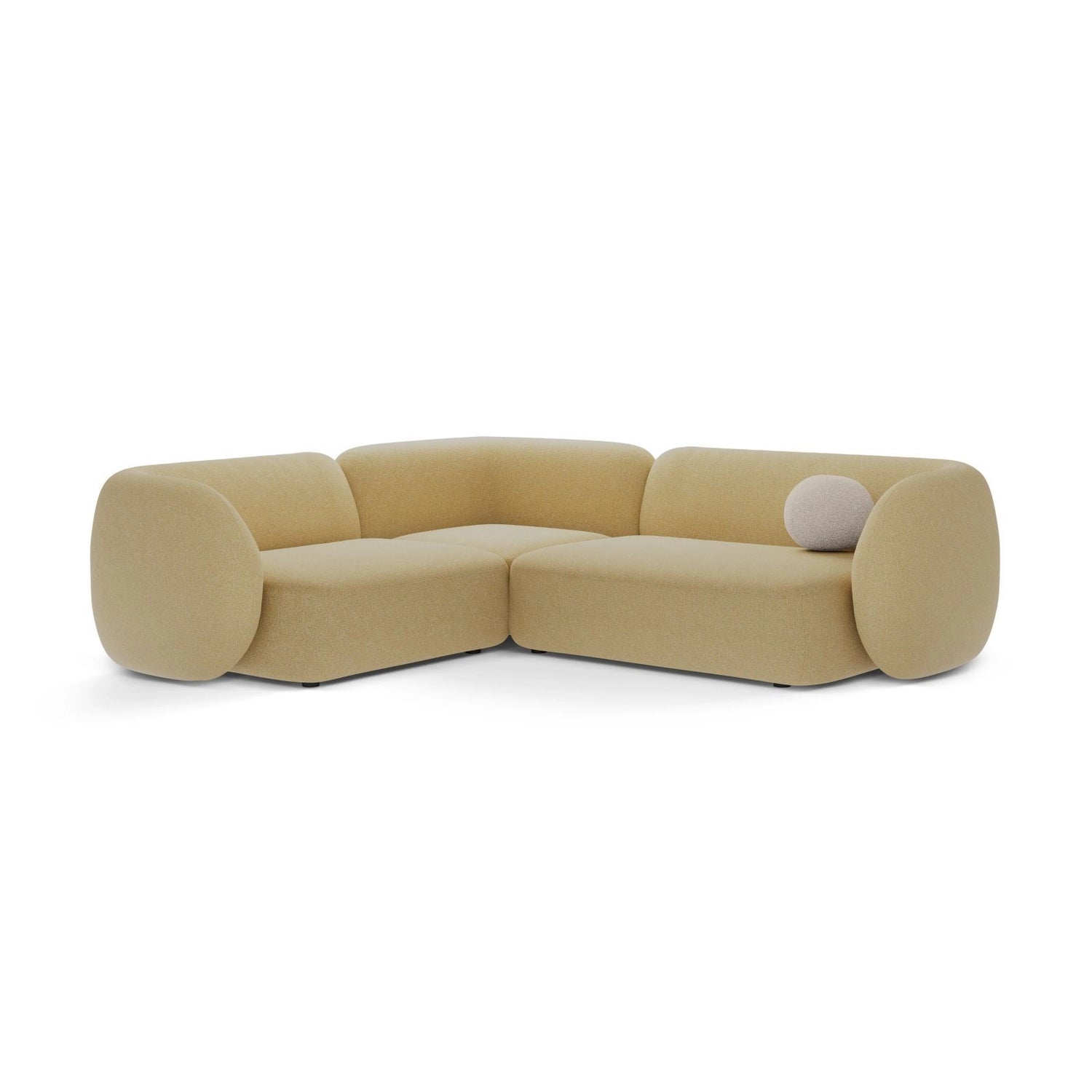 Kate 4-Sitzer Ecksofa, Linke Seite, aus Strukturierter Stoff in Sunflower Melange (Puente 41), 252x220 cm von Micadoni – Bild 1