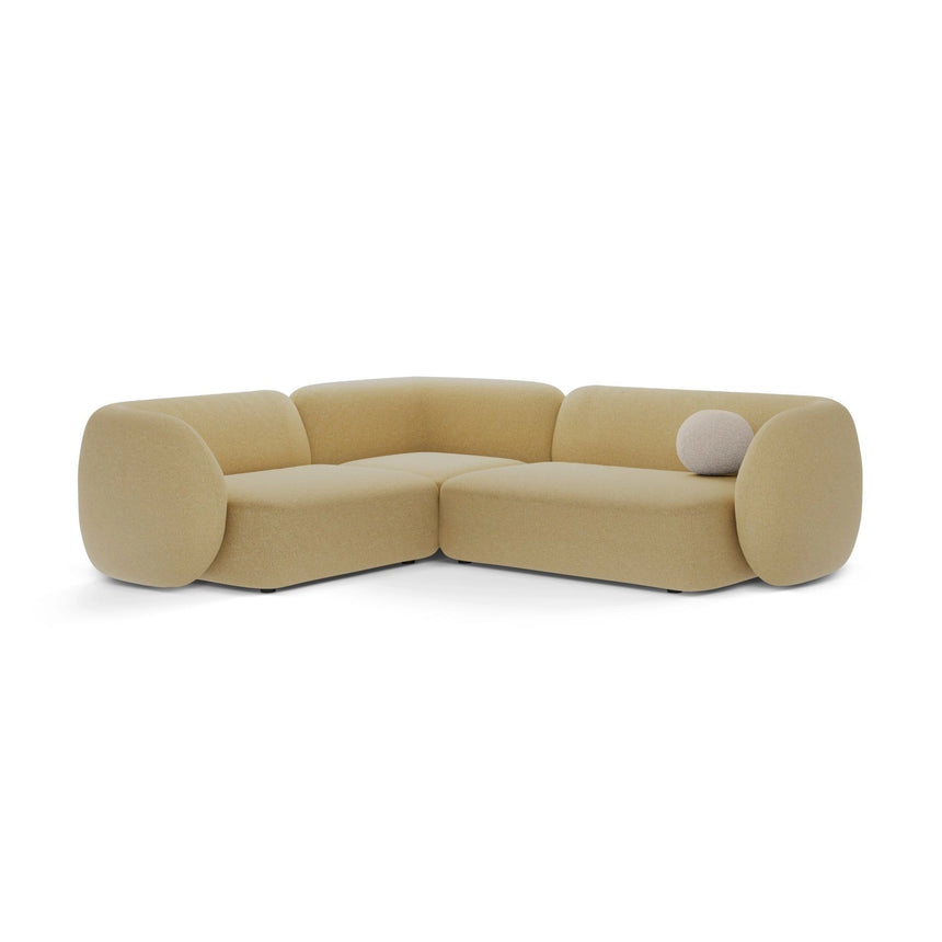 Kate 4-Sitzer Ecksofa, Linke Seite, aus Strukturierter Stoff in Sunflower Melange (Puente 41), 252x220 cm von Micadoni – Bild 1