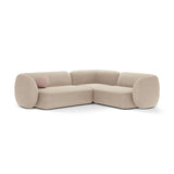 Kate 4-Sitzer Ecksofa, Rechte Seite, aus Boucle in Beige (Baloo 2074), 252x220 cm von Micadoni – Bild 1