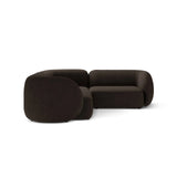 Kate 4-Sitzer Ecksofa, Rechte Seite, aus Boucle in Braun (Baloo 2081), 252x220 cm von Micadoni – Bild 3