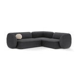 Kate 4-Sitzer Ecksofa, Rechte Seite, aus Boucle in Dunkelgrau (Baloo 2083), 252x220 cm von Micadoni – Bild 1