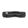 Kate 4-Sitzer Ecksofa, Rechte Seite, aus Boucle in Dunkelgrau (Baloo 2083), 252x220 cm von Micadoni – Bild 1