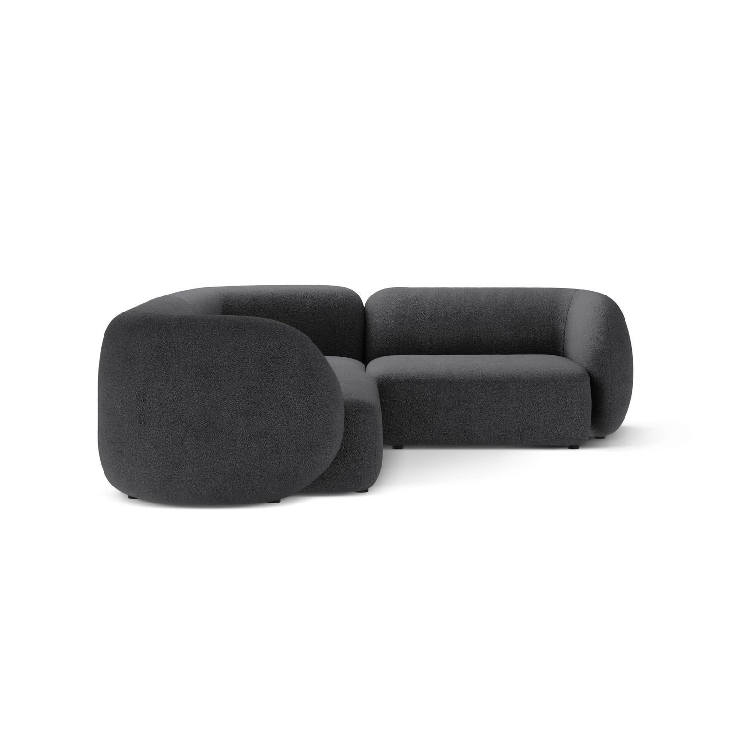 Kate 4-Sitzer Ecksofa, Rechte Seite, aus Boucle in Dunkelgrau (Baloo 2083), 252x220 cm von Micadoni – Bild 3