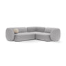 Kate 4-Sitzer Ecksofa, Rechte Seite, aus Boucle in Hellgrau (Baloo 2085), 252x220 cm von Micadoni – Bild 1