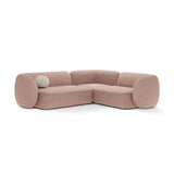 Kate 4-Sitzer Ecksofa, Rechte Seite, aus Boucle in Puderrosa (Baloo 2072), 252x220 cm von Micadoni – Bild 1