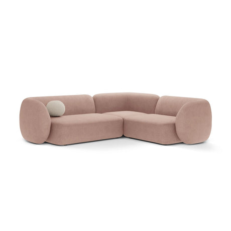 Kate 4-Sitzer Ecksofa, Rechte Seite, aus Boucle in Puderrosa (Baloo 2072), 252x220 cm von Micadoni – Bild 1