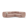 Kate 4-Sitzer Ecksofa, Rechte Seite, aus Boucle in Puderrosa (Baloo 2072), 252x220 cm von Micadoni – Bild 1