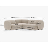 Kate 4-Sitzer Ecksofa, Rechte Seite, aus Boucle in Puderrosa (Baloo 2072), 252x220 cm von Micadoni – Bild 2