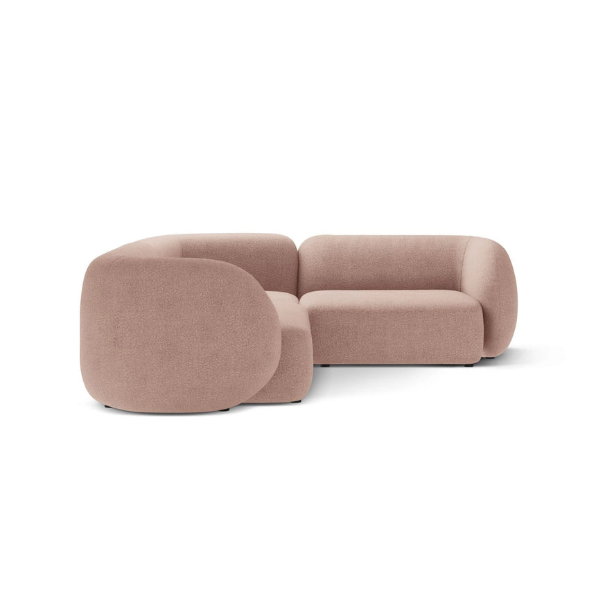 Kate 4-Sitzer Ecksofa, Rechte Seite, aus Boucle in Puderrosa (Baloo 2072), 252x220 cm von Micadoni – Bild 3