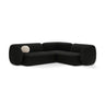 Kate 4-Sitzer Ecksofa, Rechte Seite, aus Boucle in Schwarz (Baloo 2082), 252x220 cm von Micadoni – Bild 1
