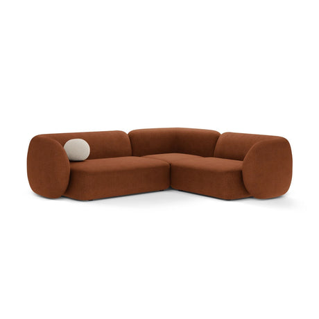 Kate 4-Sitzer Ecksofa, Rechte Seite, aus Boucle in Terrakotta (Baloo 2078), 252x220 cm von Micadoni – Bild 1