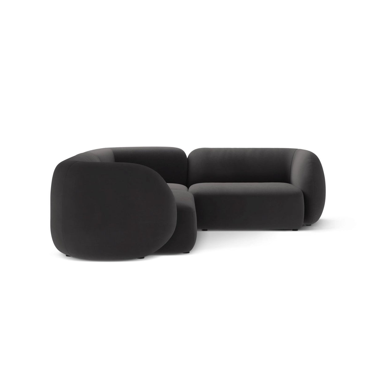 Kate 4-Sitzer Ecksofa, Rechte Seite, aus Samt in Dunkelgrau (Salvador 18), 252x220 cm von Micadoni – Bild 4