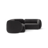 Kate 4-Sitzer Ecksofa, Rechte Seite, aus Samt in Dunkelgrau (Salvador 18), 252x220 cm von Micadoni – Bild 4