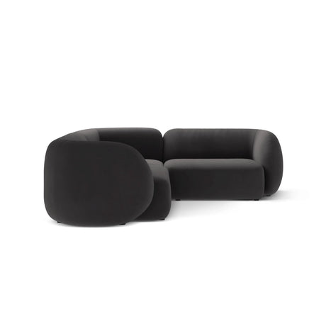 Kate 4-Sitzer Ecksofa, Rechte Seite, aus Samt in Dunkelgrau (Salvador 18), 252x220 cm von Micadoni – Bild 4