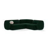 Kate 4-Sitzer Ecksofa, Rechte Seite, aus Samt in Flaschengrün (Salvador 7), 252x220 cm von Micadoni – Bild 1