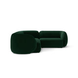 Kate 4-Sitzer Ecksofa, Rechte Seite, aus Samt in Flaschengrün (Salvador 7), 252x220 cm von Micadoni – Bild 4
