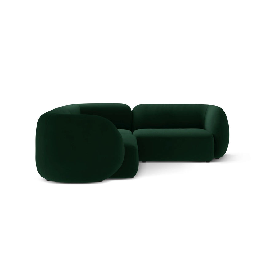 Kate 4-Sitzer Ecksofa, Rechte Seite, aus Samt in Flaschengrün (Salvador 7), 252x220 cm von Micadoni – Bild 4
