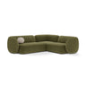 Kate 4-Sitzer Ecksofa, Rechte Seite, aus Samt in Grün (Salvador 08), 252x220 cm von Micadoni – Bild 1