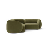 Kate 4-Sitzer Ecksofa, Rechte Seite, aus Samt in Grün (Salvador 08), 252x220 cm von Micadoni – Bild 4