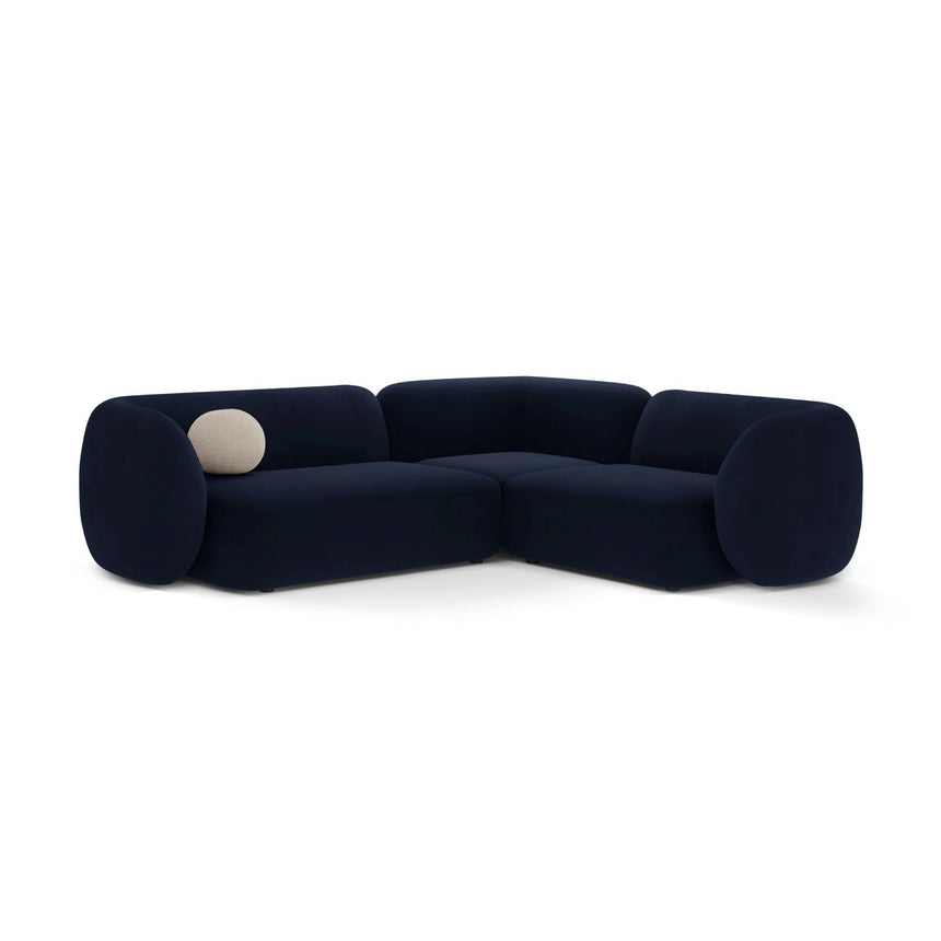 Kate 4-Sitzer Ecksofa, Rechte Seite, aus Samt in Königsblau (Salvador 05), 252x220 cm von Micadoni – Bild 1